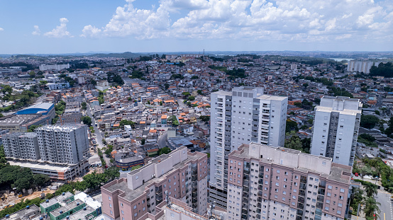 Aerial view of the city of Diadema, Sao Paulo, Brazil.