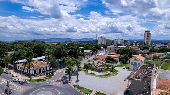 Aerial image of the city of Betim, Belo Horizonte, Brazil. Main square.