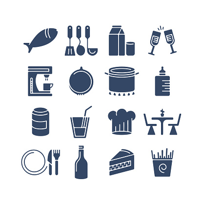 Flex vector icon set for Kitchen & Cooking.