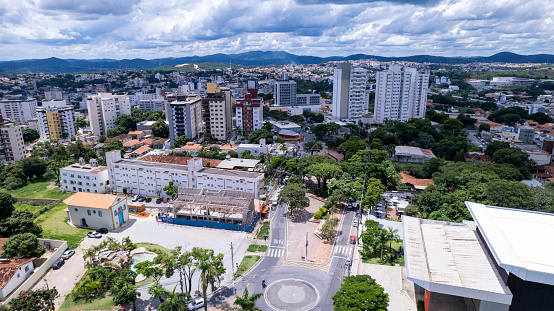 Aerial image of the city of Betim, Belo Horizonte, Brazil. Main square.