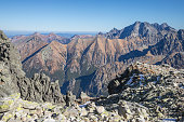 High Tatras - The look direction to Lomnicky peak from Rysy peak.