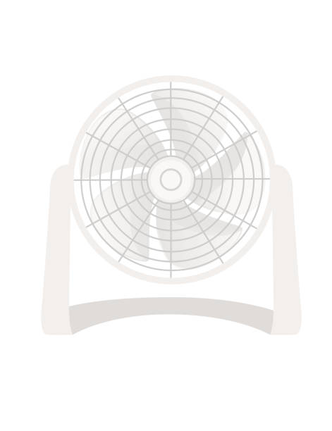 흰색 책상 선풍기 벡터 그림 흰색 배경에 고립 된 - turbine small electric motor electricity stock illustrations