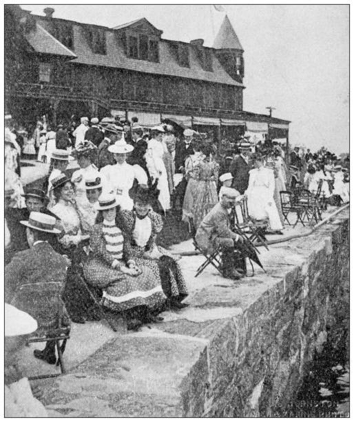 istock Sport and pastimes in 1897: Boat races spectators 1980506614