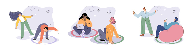 Antisocial vector illustration. Introverted individuals may find solace in solitary activities and personal reflection Reserved individuals may feel more comfortable in smaller, intimate social