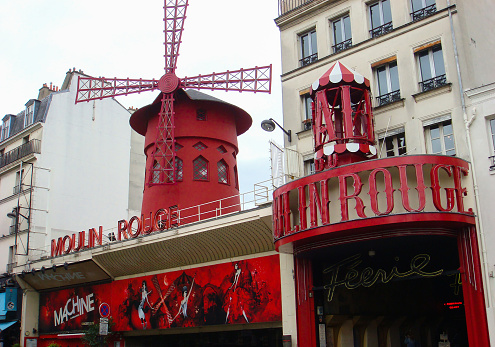 View of Moulin Rouge. Paris. France. Close-up.