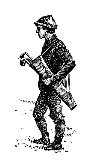 Sport and pastimes in 1897: Golfer caddie