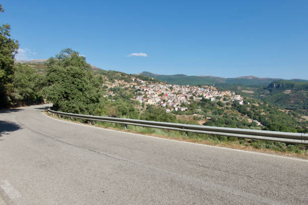 istock Driving on the SP8 road into Seulo village Sardinia 1980550017