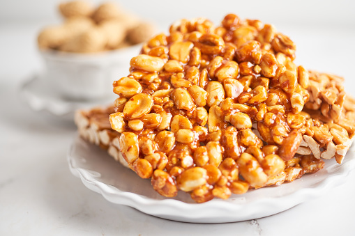 Traditional mexican candy called palanqueta, or peanut brittle