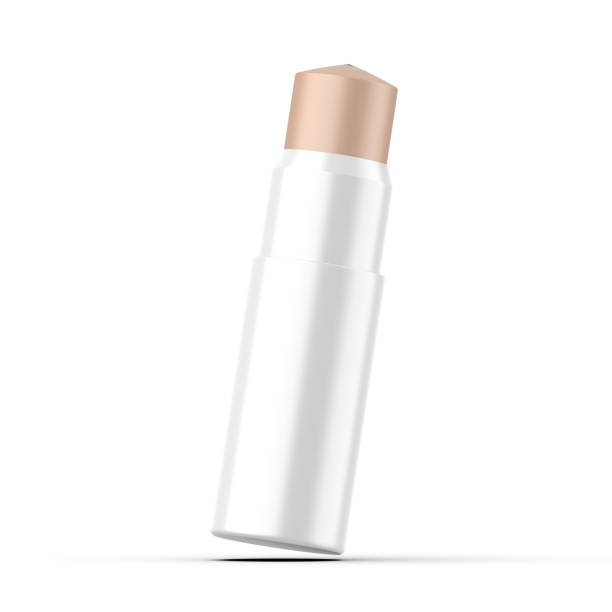 istock Foundation stick on white background. Makeup product mockup for branding, 3d illustration 1980605989