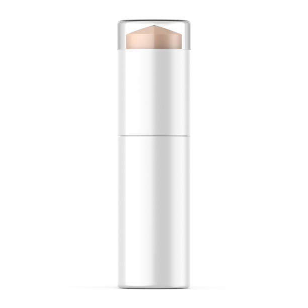 istock Foundation stick on white background. Makeup product mockup for branding, 3d illustration 1980607031