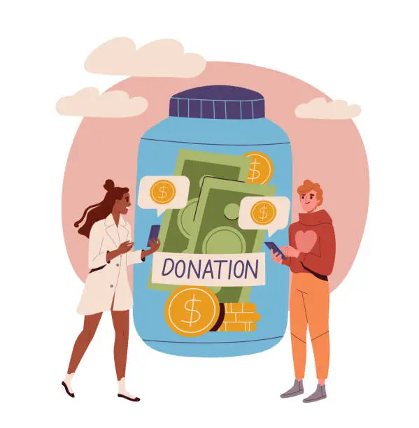 Vector illustration of Charity donation vector concept