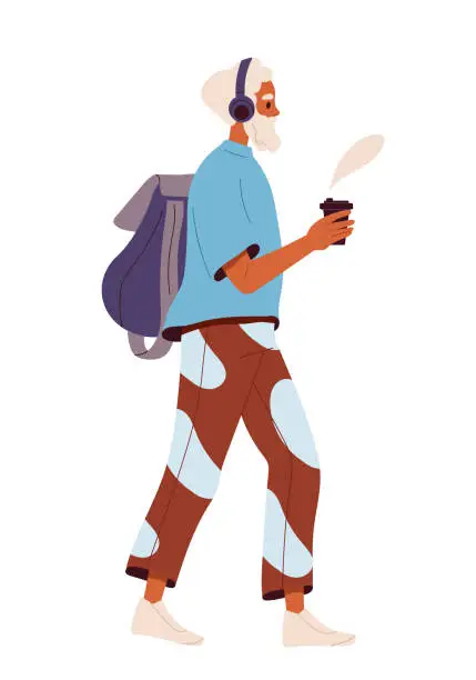Vector illustration of Person walk vector concept