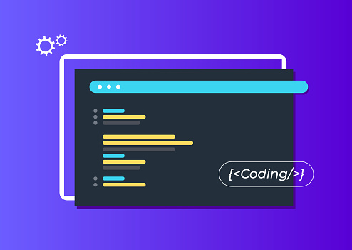 Application Code Figure Ilustración de Programming Code Application Window y más Vectores ...