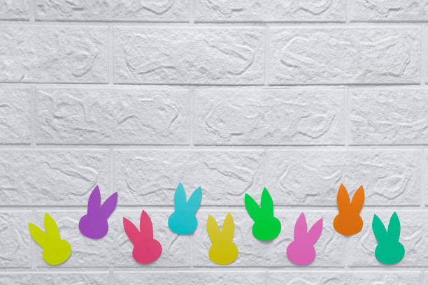 istock Wall decor with paper rabbits. Copy space. 1980764645