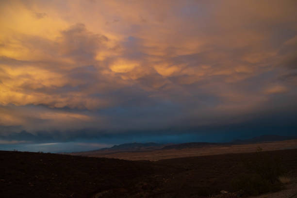 a spooky cloudscape spans over the Lake Mead National Recreation Area