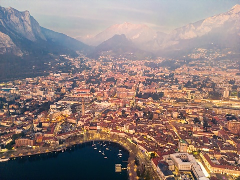 Mount Resegone in the city of Lecco, Italy