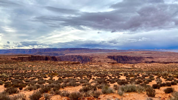istock Desert landscape with a cloudy sky 1980869039