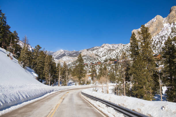 paved  road winds through the Mt. Charleston Wilderness area