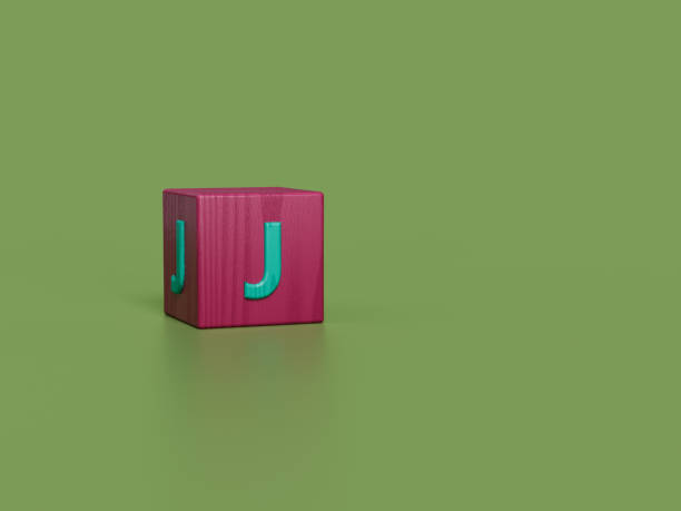 나무 큐브의 문자 j - letter j alphabet three dimensional shape green 뉴스 사진 이미지