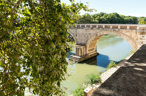 Beautiful Cityscapes of The Tiber (Fiume Tevere) in Rome, Lazio Province, Italy.