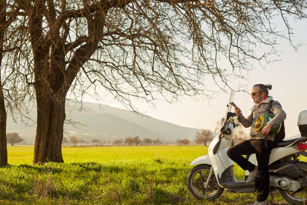 Break on the motorcycle tour, rest