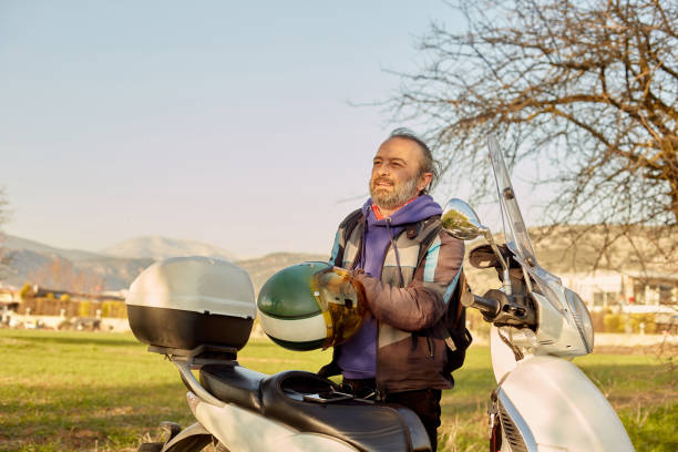 istock Break on the motorcycle tour, rest 1980944811