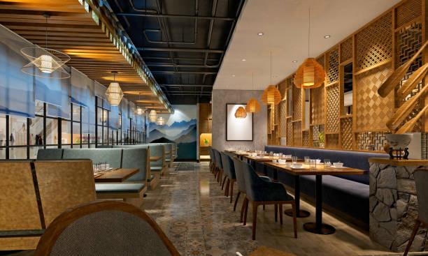 istock 3d render of restaurant cafe 1980945326