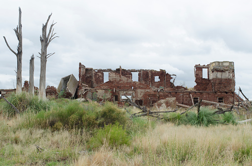 ruins of the city of epecuen, ruined building in buenos aires