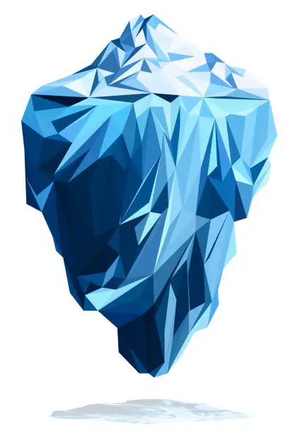 Vector illustration of Ice berg mountain polygon art modelling