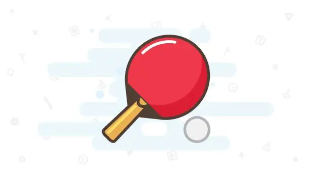Vector illustration of Ping Pong vector icon. Isolated Table Tennis Racket and Ball flat colored symbol