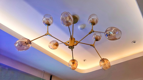 Indoor decoration lamps. Interior design modern classic lamps.