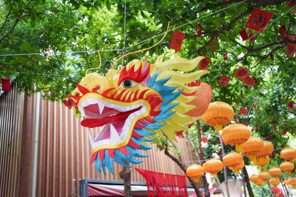 istock Chinese new year decorative dragon shaped lanterns 1981573466