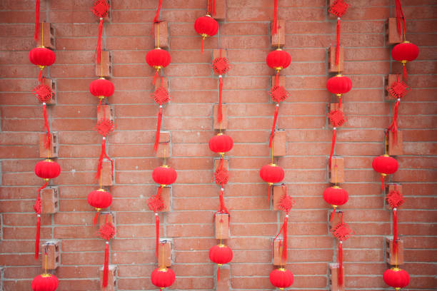 Spring Festival lanterns on the wall