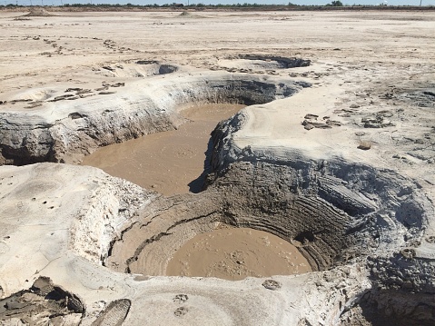 Salton Sea Mud Pots, Geothermal Activity in Southern California, near Calipatra. High quality photo