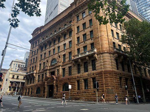 Sydney, Australia - January 25, 2024: Corner view of Department of Education building.