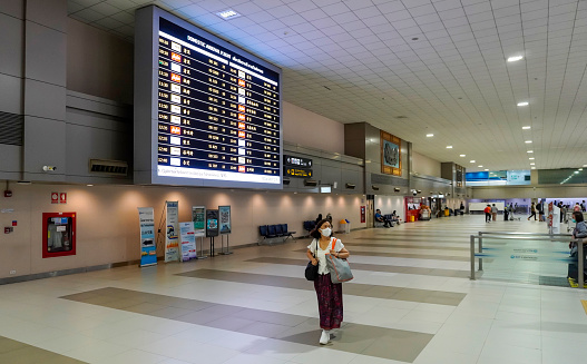 Bangkok, Thailand -December 10, 2023 : Don Mueang Airport in Bangkok, arrival area ,baggage claim