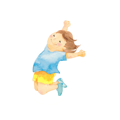 cheerful child
girl jumping