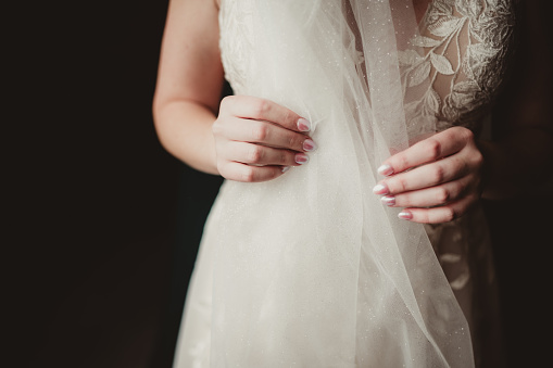 Close up of bride with copy space