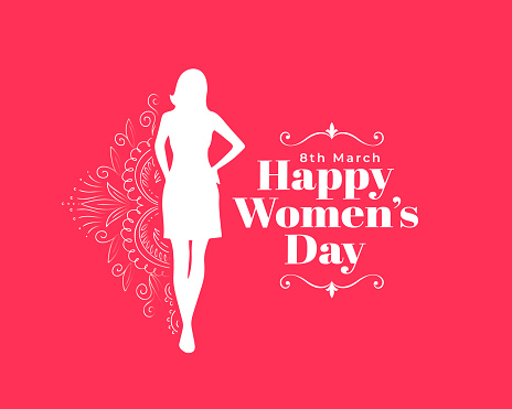 8th march women's day wishes background with papercut female design vector