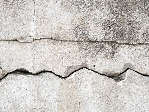 Crack Wall Background Texture Cement Stone Ground Effect Break House Building Street White Grey Rock Grunge Old Plaster Floor Dirty Structure Pattern Backdrop Abstract Vintage Design Rough Road Crash.