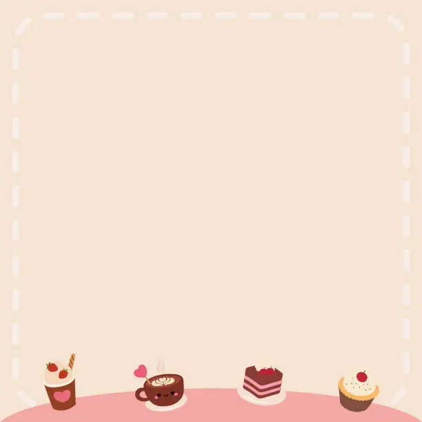 Vector illustration of Cute Dessert Themed Paper Memo, Note Memo, and Sticky Note with Dessert Illustrations.