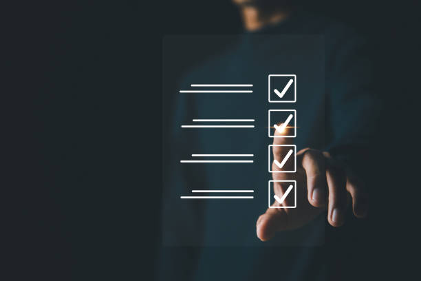 istock Digital Guarantee Checkmark, business checking quality assurance QA or QC management, certification Standardization, certification , answer questions of test for Survey form concept. 1981926757
