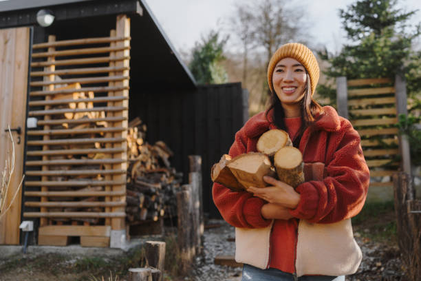 istock Bringing chopped firewood into the house 1981969096