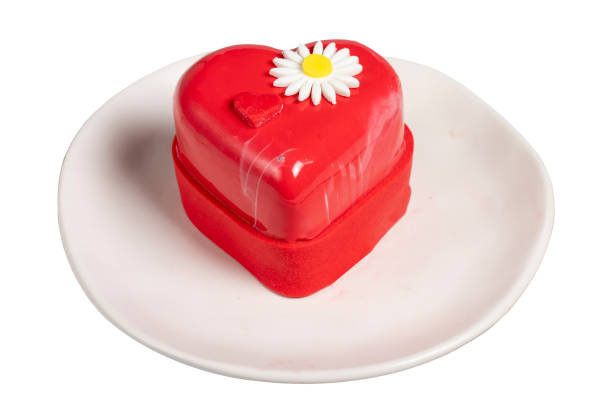 Heart cake. Heart shaped cake isolated on white background.