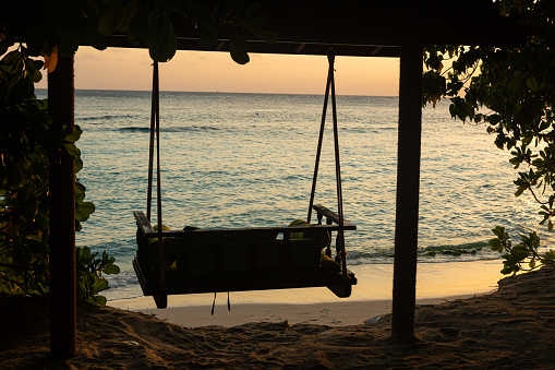 Relaxing tropical holidays. Photo of a stunning view of a beach in the Maldives. Paradise island