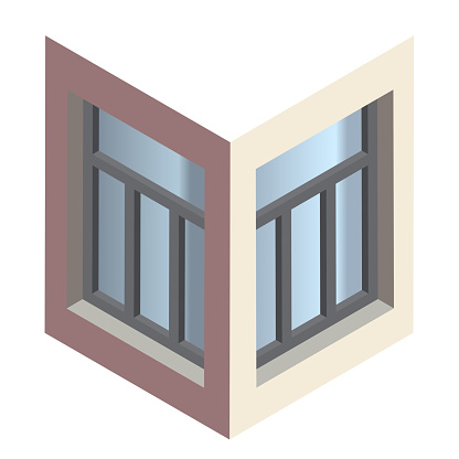 Window Isometric View Isometric Window With Both Left And Right Sides Stock Illustration ...