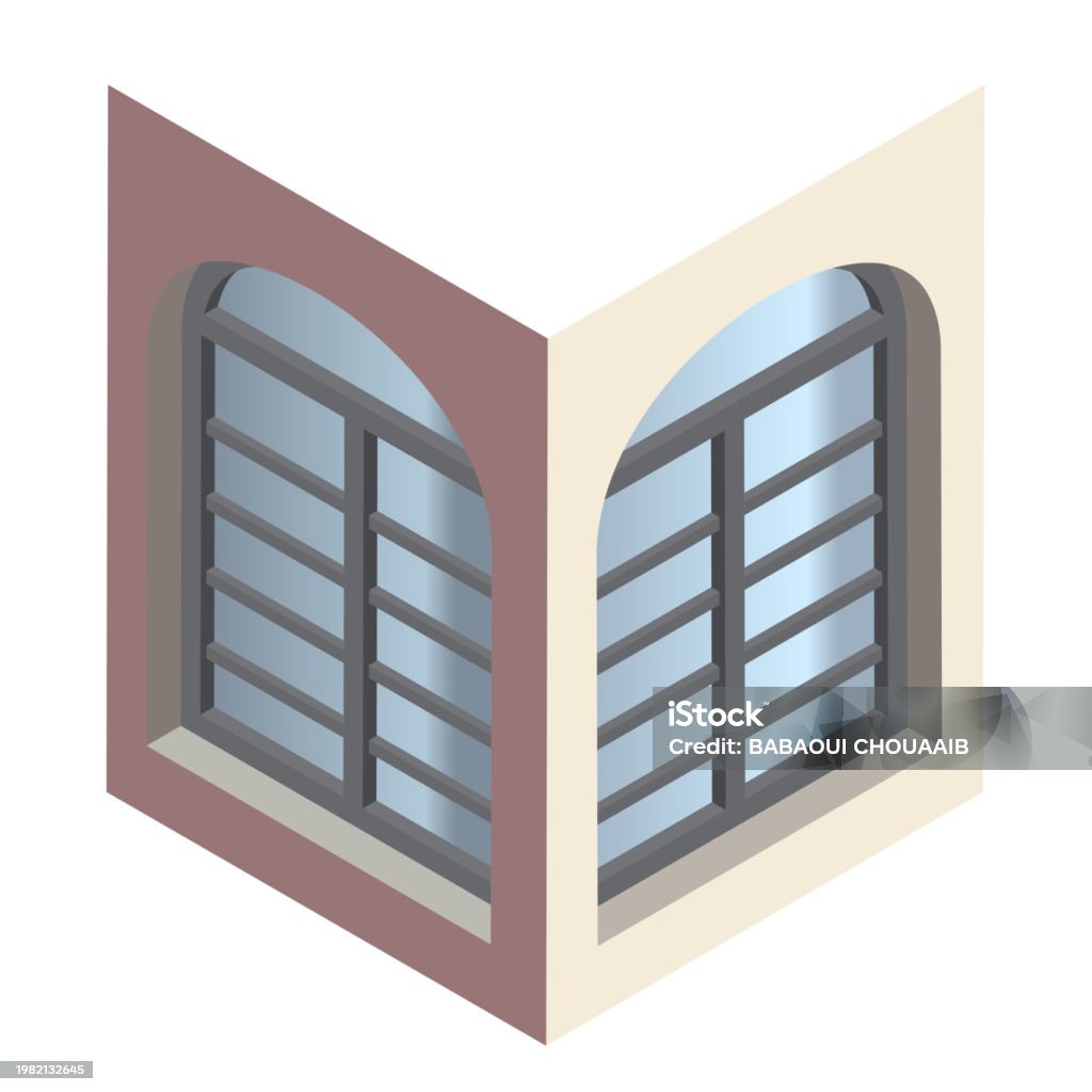 Window Isometric Drawing Isometric Window With Both Left And Right Sides Stock Illustration ...