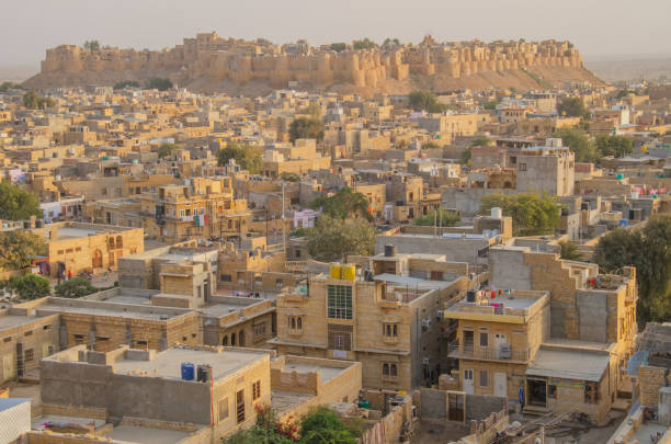 istock Jaisalmer fort and city during sunset, Rajasthan, India. 1982156107