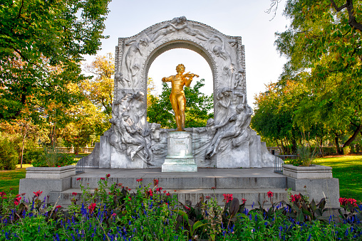 The Johann Strauss monument in Vienna's Stadtpark in honor of the \