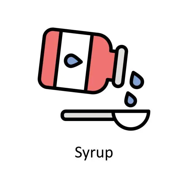 Vector illustration of Syrup vector Filled outline icon style illustration. EPS 10 File